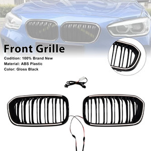 2015-2017 BMW 1 Series F20 F21 Double Line Front Kidney Grille Gloss Black Generic