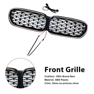 2021-2024 BMW 5 Series G30 G31 G38 Diamond Front Kidney Grille With Camera Hole Generic