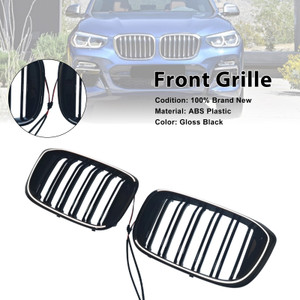 2018-2021 BMW X3 X4 Front Kidney Mesh Grille Gloss Black Generic
