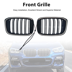 2018-2021 BMW X3 X4 Front Kidney Mesh Grille Gloss Black Generic