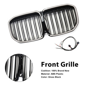 2019-2022 BMW X7 G07 Double Slat Gloss Black Front Kidney Grille Generic