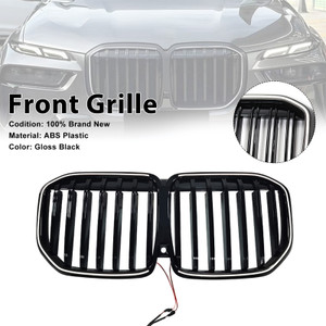 2013-2026 BMW X7 G07 Black Single Line Front Bumper Grille Gloss Black Generic
