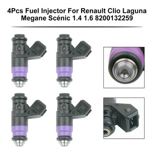 4Pcs Fuel Injector For Renault Clio Laguna Megane Scénic 1.4 1.6 8200132259