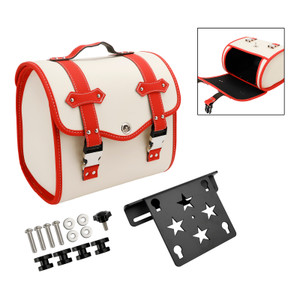 Motorbike Quick Release Saddlebag W/ Bracket Luggage Storage White Generic
