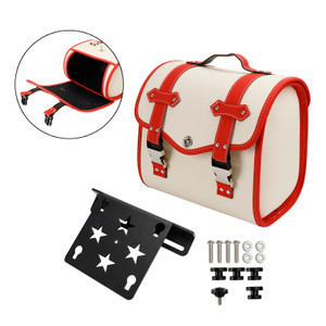 Motorbike Quick Release Saddlebag W/ Bracket Luggage Storage White Generic