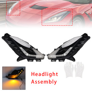 2014-2019 Chevy Corvette C7 Z06 Left+Right HID Xenon Headlight Assembly W/ Ballast 8pin Generic