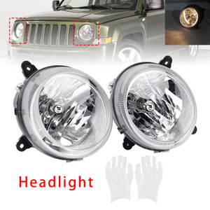 2007-2010 Jeep Patriot Left+Right Headlights Lamps Chrome Generic