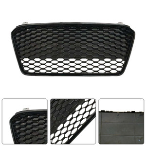 Front Henycomb Bumper Grille For 2013-2015 Audi R8 Gloss Black Generic