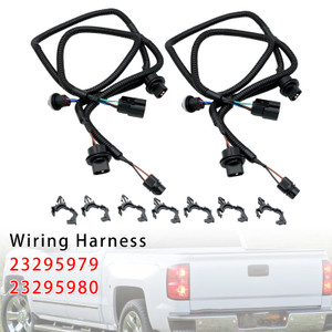 2016-2019 GMC Sierra 1500 2PCS Left+Right Tail Lamp Light Wiring Harness 23295979+23295980 Generic