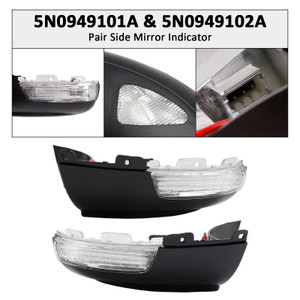 2010-2020 Seat Alhambra 7N Pair Side Mirror Indicator 5N0949102A Generic