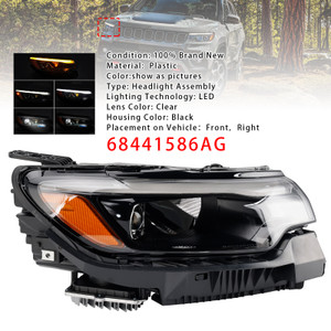 2022-2026 Jeep Compass Right LED Headlight Assembly 68441586AG Generic