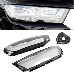 2016-2019 Audi Q7 Pair Car Headlight Lens Cover LH+RH Lampshade Shell+Glue Generic