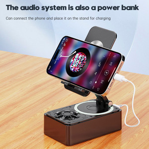 4 in 1 Phone Holder Bluetooth Speaker Wireless Charger Power Bank Desktop Live