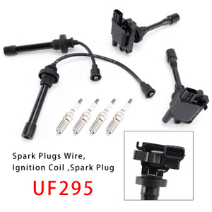 2x Ignition Coil+2x Wires+4x Plugs UF295 For Mitsubishi Lancer 2.0L l4 2002-2006