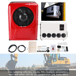 DC 24V RV Air Conditioner 13000btu Truck Split AC For Camping Vehicles Trucks RVs Trailers Red
