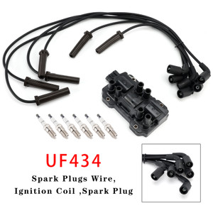 1x Ignition Coil + 6x Spark Plugs +6x  Wire Pack UF434 For Chevrolet GMC Pontiac Saturn