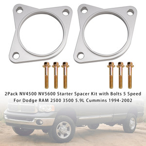 1994-2002 Dodge RAM 2500 3500 5.9L Cummins 2Pack NV4500 NV5600 Starter Spacer Kit with Bolts 5 Speed Generic
