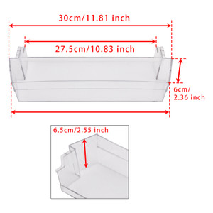 2PCS Fridge Shelf Grey Clear Middle Or Top Door Bin 306mm 289072710 For Dometic Caravan