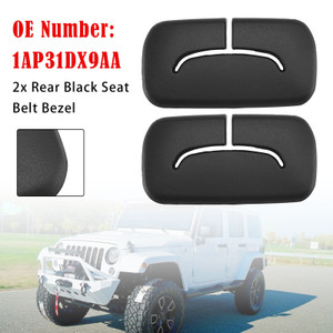 2011-2018 Jeep Wrangler Unlimited 2x Rear Black Seat Belt Bezel 1AP31DX9AA Generic