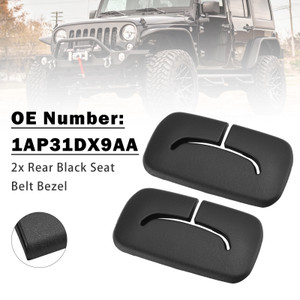 2011-2018 Jeep Wrangler Unlimited 2x Rear Black Seat Belt Bezel 1AP31DX9AA Generic