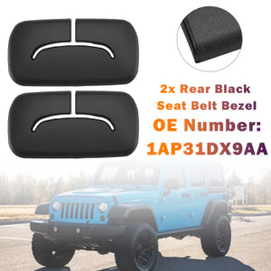 2011-2018 Jeep Wrangler Unlimited 2x Rear Black Seat Belt Bezel 1AP31DX9AA Generic