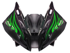 Fairings Yamaha YZF-R6 Black & Green Flame R6 Racing (2006-2007)