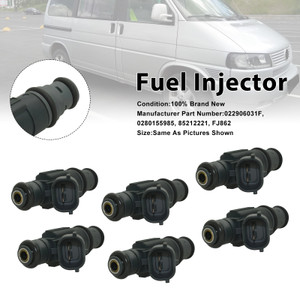 2001-2005 Volkswagen EuroVan Golf Jetta V6 2.8L 6Pcs Fuel Injector 0280155985 Generic