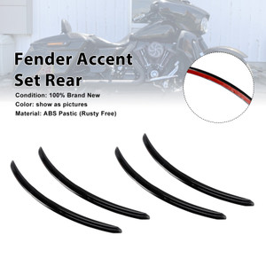 2006-2013 Harley FLHX Street Glide Fender Accent Set Rear Black Generic