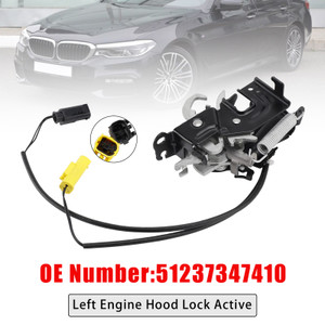 2017- BMW 5 6 8 Z4 Left Engine Hood Lock Active 51237347410 Generic