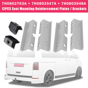 12x Seat Mounting Reinforcement Plates/Brackets For VW T5 T6 2 + 1 Rear Seats