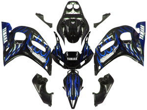 Fairings Yamaha YZF-R6 Black & Blue Flame R6 Racing (1998-2002)