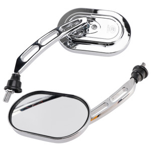 10mm Chrome Motorcycle Rearview Side Mirrors For Choppers Cruiser Custom