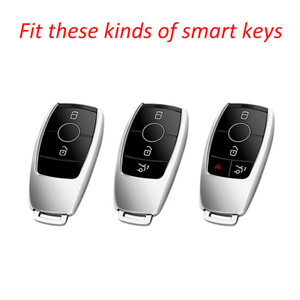 Leather Silicone Car Key Case Cover With Buckle For Mercedes-Benz E