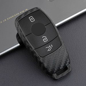 Leather Silicone Car Key Case Cover With Buckle For Mercedes-Benz E