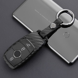 Leather Silicone Car Key Case Cover With Buckle For Mercedes-Benz E