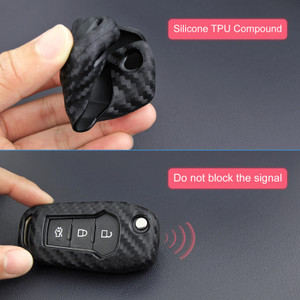 2015-2019 Ford Leather Silicone Car Key Case Cover With Buckle Generic