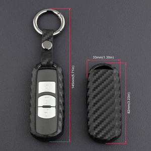 2013-2019 Mazda 2 3 6 Leather Silicone Car Key Case Cover With Buckle Generic