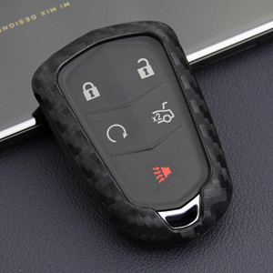2013-2019 Cadillac ATS CTS CT6 XTS XT4 XT5 Escalade Leather Silicone Car Key Case Cover With Buckle Generic