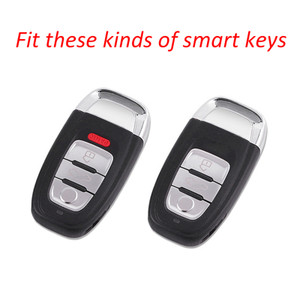 Leather Silicone Car Key Case Cover With Buckle For Audi