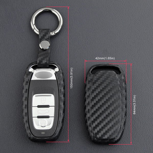 Leather Silicone Car Key Case Cover With Buckle For Audi