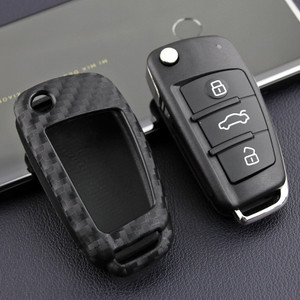 2008-2019 Audi A1 A3 S3 Q3 Q7 TT Leather Silicone Car Key Case Cover With Buckle Generic