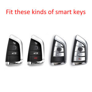 Leather Silicone Car Key Case Cover With Buckle For BMW