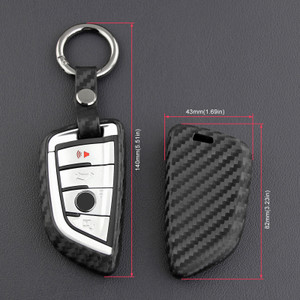 Leather Silicone Car Key Case Cover With Buckle For BMW