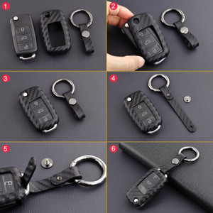 2006-2019 Volkswagen Leather Silicone Car Key Case Cover With Buckle Generic