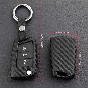 2013-2019 SEAT Ateca Leon Leather Silicone Car Key Case Cover With Buckle Generic