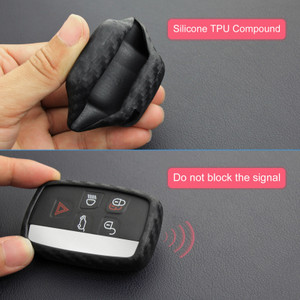 2013-2018 Jaguar XE XF XJ Leather Silicone Car Key Case Cover With Buckle Generic