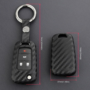 2010-2019 Chevrolet Trax Cruze Leather Silicone Car Key Case Cover With Buckle Generic