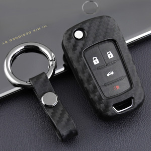 2010-2019 Buick LaCrosse Regal Leather Silicone Car Key Case Cover With Buckle Generic