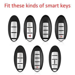2007-2019 Nissan Leather Silicone Car Key Case Cover With Buckle Generic