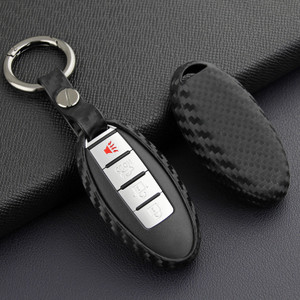 2013-2019 Infiniti QX50 QX60 QX70 QX80 Leather Silicone Car Key Case Cover With Buckle Generic